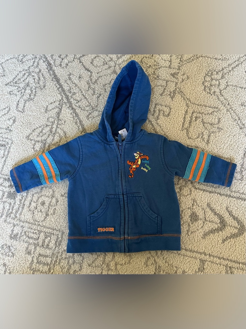 Y2K Blue Disney Tigger Zip-Up Hoodie